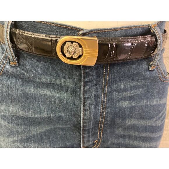 Black Croc Pattern Belt - Picture 1 of 5